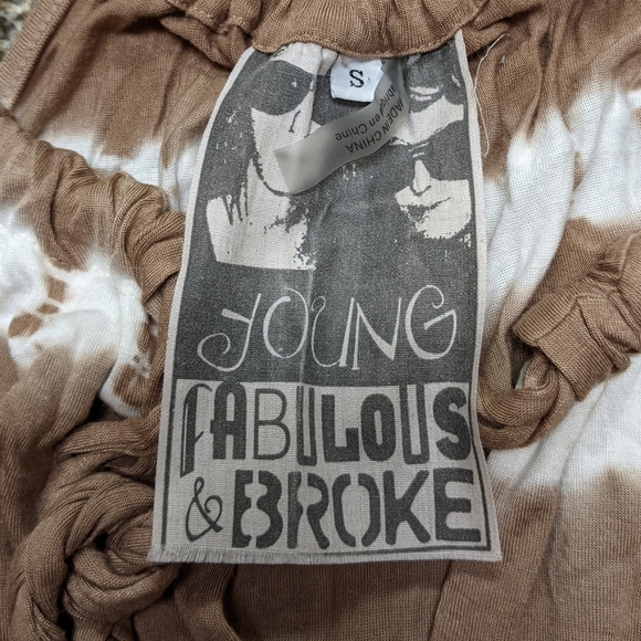 ✨3/$15 Young Fabulous & Broke brown tie dye maxi dress S - Picture 10 of 11